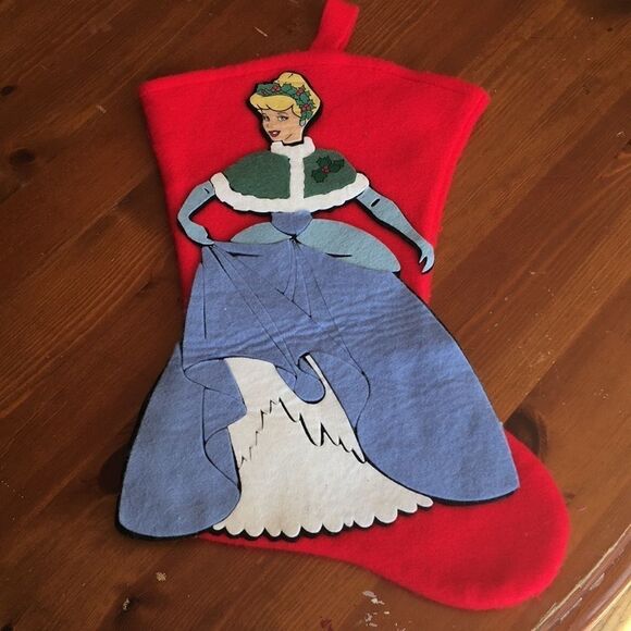 Vintage Disney Cinderella Red Christmas Stocking - Charming Holiday Decor! - Picture 4 of 8